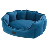 Produktbild von Nobby Hundebett Cordo oval Blau Cord 86 x 70 x 24 cm