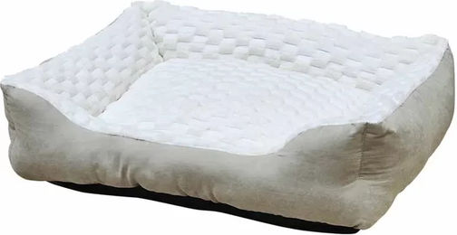 Nobby Hundebett Donut Classic Diamond Plüsch Beige Größe S – Bild 1 von 4
