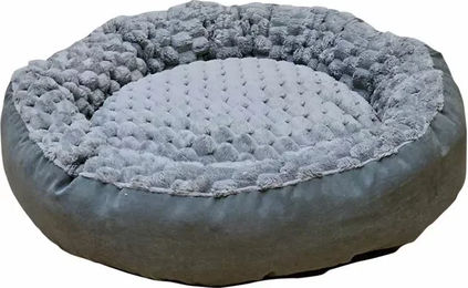 Nobby Hundebett Donut Classic Diamond Plüsch Grau Größe L – Bild 1 von 5