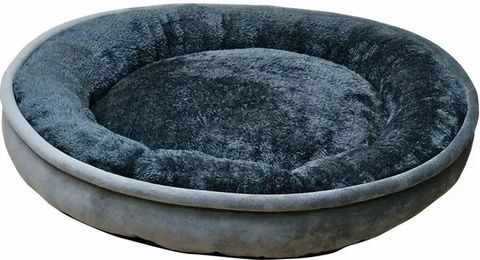 Nobby Hundebett Donut Classic Leif aus Plüsch Grau Größe L – Bild 1 von 4