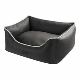 Nobby Hundebett Horia eckig aus Kunstleder Grau Größe S – Bild 1 von 4