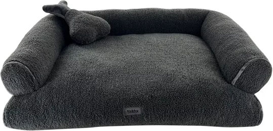 Nobby Hundebett Jella Komfortsofa aus Plüsch Grau 90 x 67 x 20 cm – Bild 1 von 2