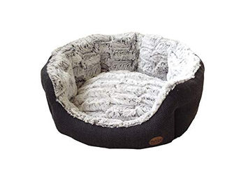 Nobby Hundebett Komfort Oval Cacho aus Plüsch Dunkelgrau 45 cm – Bild 1 von 5