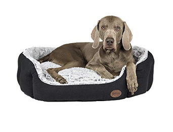 Nobby Hundebett Komfort Oval Cacho aus Plüsch dunkelgrau 55 x 50 x 21 cm – Bild 1 von 6