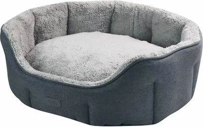 Nobby Hundebett Lica oval aus Plüsch Grau Größe L – Bild 1 von 6