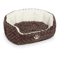 Produktbild von Nobby Hundebett Neiku oval aus Plüsch braun/weiß 55 x 50 x 21 cm - 1 Stk.