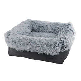 Nobby Hundebett Nuru eckig aus Plüsch Grau 80 x 70 x 23 cm – Bild 1 von 3