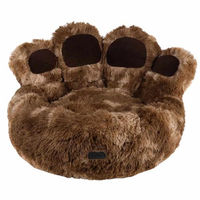 Produktbild von Nobby Hundebett Paw rund aus Plüsch braun Ø 90 cm
