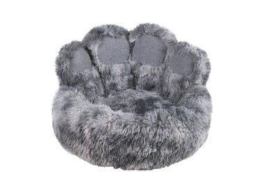 Nobby Hundebett Paw rund Grau aus Plüsch Ø 90 x 24 cm / 45 cm – Bild 1 von 4