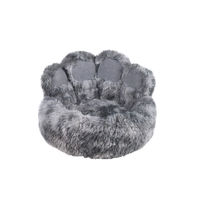 Produktbild von Nobby Hundebett Paw rund Grau aus Plüsch Ø 90 x 24 cm / 45 cm