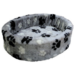 Nobby Hundebett Plüsch Pfote Grau Durchmesser 50 cm - 50 cm – Bild 1 von 2