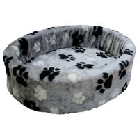 Produktbild von Nobby Hundebett Plüsch Pfote Grau Durchmesser 50 cm - 50 cm