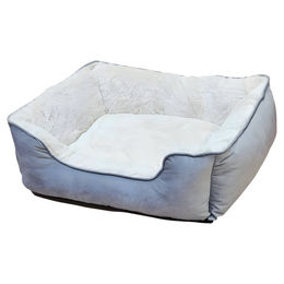 Produktbild von Nobby Hundebett Tofa eckig aus Plüsch grau/beige 60 x 50 x 18 cm