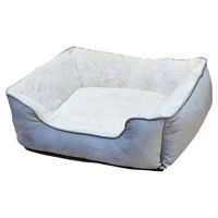 Produktbild von Nobby Hundebett Tofa eckig aus Plüsch grau/beige 60 x 50 x 18 cm
