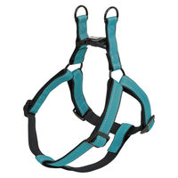 Produktbild von Nobby Hundegeschirr Classic Reflect Soft aus Nylon in Türkis/Schwarz mit Brustumfang 30-40 cm und reflektierenden Elementen