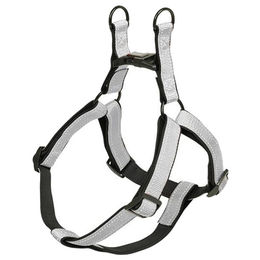 Produktbild von Nobby Hundegeschirr Classic Reflect Soft grau schwarz aus Nylon wasserabweisend Brustumfang 50-72 cm