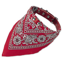 Nobby Hundehalsband aus Leder mit Bandana in Rot 50 cm – Bild 1 von 7