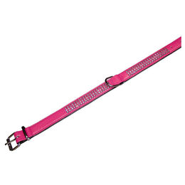 Produktbild von Nobby Hundehalsband Crystal dreireihig aus Kunstleder Fuchsia/Schwarz 52 cm