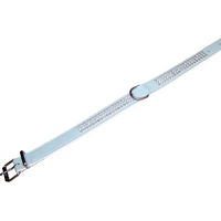 Produktbild von Nobby Hundehalsband Crystal dreireihig aus Kunstleder hellblau/weiß 47 cm - 1 Stk.