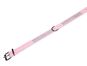 Produktbild von Nobby Hundehalsband Crystal dreireihig aus Kunstleder rosa weiß 52 cm - 1 Stk.