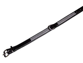 Nobby Hundehalsband Crystal dreireihig aus Kunstleder schwarz 47 cm - 1 Stk. – Bild 1 von 2