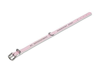 Produktbild von Nobby Hundehalsband Crystal einreihig aus Kunstleder rosa/weiß 27 cm
