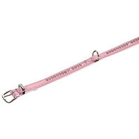 Produktbild von Nobby Hundehalsband Crystal einreihig aus Kunstleder rosa/weiß 32 cm