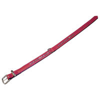Produktbild von Nobby Hundehalsband Crystal einreihig aus Kunstleder rot schwarz 27 cm - 1 Stk.