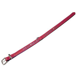 Produktbild von Nobby Hundehalsband Crystal einreihig rot schwarz aus Kunstleder - 1 Stk.