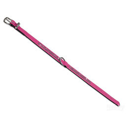 Produktbild von Nobby Hundehalsband Crystal zweireihig aus Kunstleder fuchsia schwarz 47 cm