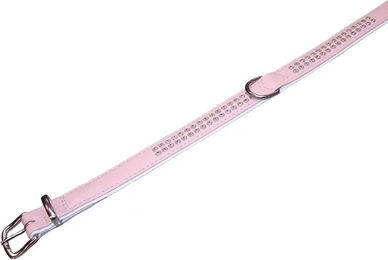 Produktbild von Nobby Hundehalsband Crystal zweireihig aus Kunstleder rosa/weiß 42 cm - 1 Stk.