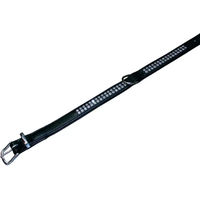 Produktbild von Nobby Hundehalsband Crystal zweireihig aus Kunstleder Schwarz 42 cm