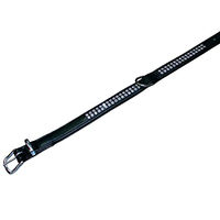 Produktbild von Nobby Hundehalsband Crystal zweireihig aus Kunstleder Schwarz 47 cm