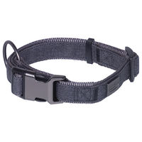 Produktbild von Nobby Hundehalsband Linen Deluxe aus Nylon schwarz-grau 23-30 cm - 1 Stk.
