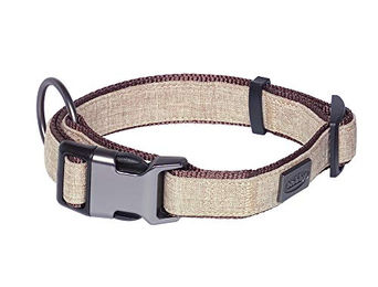 Nobby Hundehalsband Linen Deluxe Braun Nylon Grösse L 28-40 cm – Bild 1 von 2