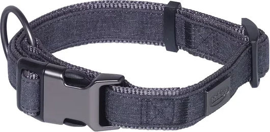 Nobby Hundehalsband Linen Deluxe Schwarz-Grau aus Nylon 45-65 cm - 1 Stk. – Bild 1 von 3