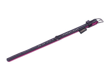 Nobby Hundehalsband Pacific Deluxe Leder Fuchsia Größe L – Bild 1 von 4