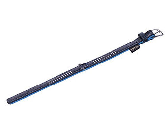 Produktbild von Nobby Hundehalsband Pacific Deluxe zweireihig aus Leder in Türkis Größe L