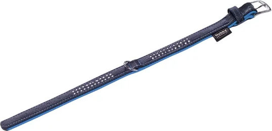 Produktbild von Nobby Hundehalsband Pacific Deluxe zweireihig aus Leder türkis Größe L 42cm