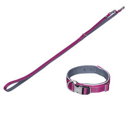 Produktbild von Nobby Hundehalsband und Leine Set Mini in Rot und Rosa Größe XS