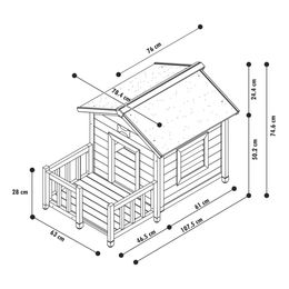 Nobby Hundehütte Talamone Java aus Holz wasserfest – Bild 1 von 6