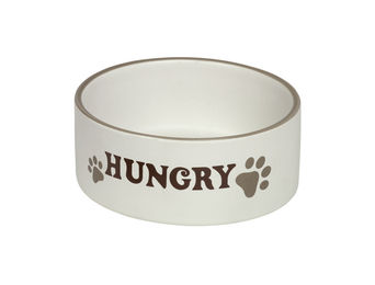 Produktbild von Nobby Hundekeramiknapf HUNGRY Weiß - 550 ml