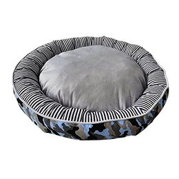 Nobby Hundekissen Donut Classic Elio Blau Camouflage aus Mikrofaser Ø 110 x 35 cm – Bild 1 von 4