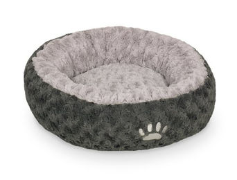 Nobby Hundekissen Donut Seoli aus Plüsch grau Durchmesser 100 cm – Bild 1 von 5