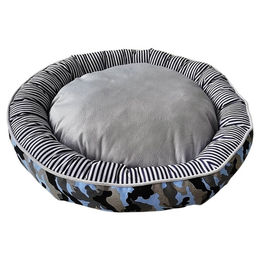 Nobby Hundekissen Komfortbett Donut Classic Elio Blau Camouflage Ø 50 x 15 cm – Bild 1 von 3