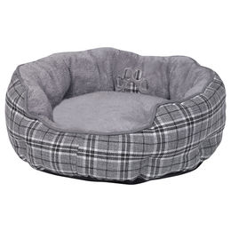Produktbild von Nobby Hundekissen Komfortbett rund Classic Kapu grau kariert Ø 70 x 20 cm