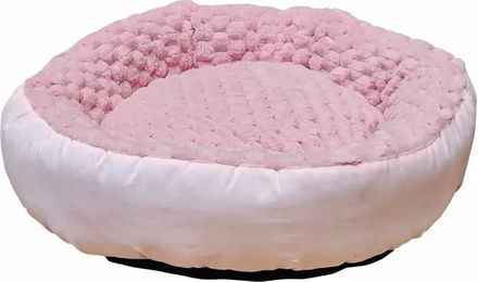 Nobby Hundekorb Donut Classic Diamond Rosa Velours Größe L – Bild 1 von 3