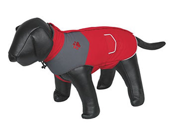 Nobby Hundemantel Remus Winter Fleece wasserabweisend Rot Grau Mini – Bild 1 von 2