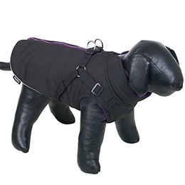 Nobby Hundemantel Sobak 2in1 Fleece wasserabweisend schwarz-lila Größe Mini – Bild 1 von 3
