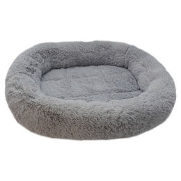 Nobby Hundematte Classic Bian oval aus Plüsch hellgrau 98 x 78 x 8 cm – Bild 1 von 3